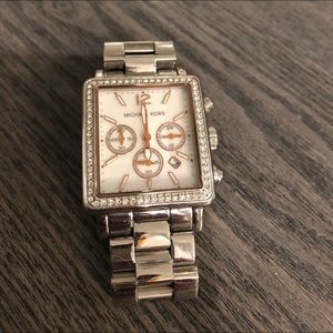 MK watch silver and rose gold